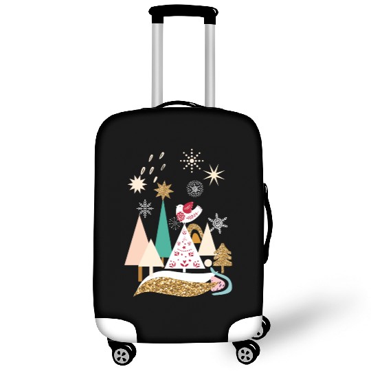 Christmas Winter Scandinavian Trees Snow Luggage Covers