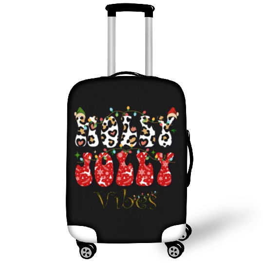 Holly Jolly Vibes, Christmas vibes, Xmas family Luggage Covers