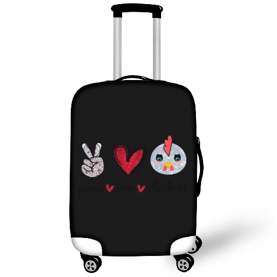 Peace Love Chickens Funny Chicken Lover Farmer Luggage Covers