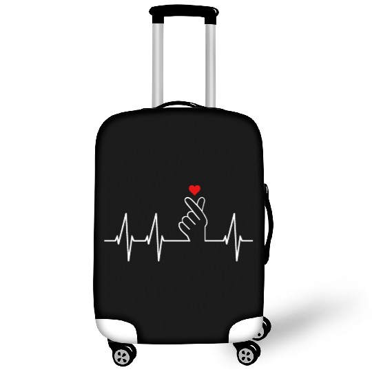 K-pop Merch Saranghae Kpop Sign Finger Heart Luggage Covers