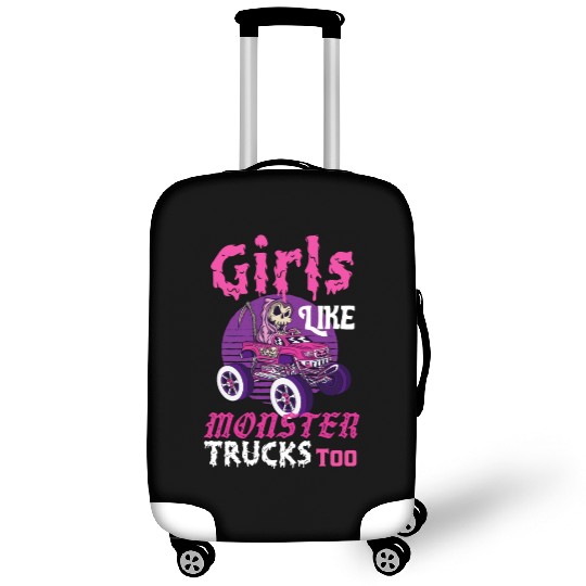 Girls Like Monster Trucks Grim Reaper Halloween Luggage Covers