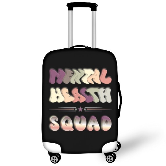 Cool Unique Style Typography Mental Health Squad Luggage Covers