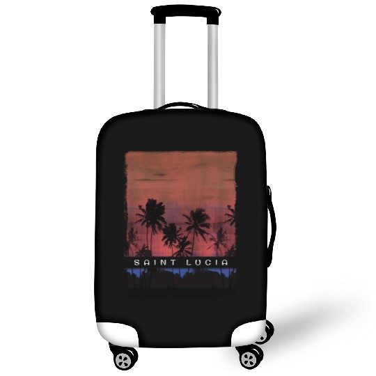 St Lucia Caribbean Vacation Souvenir Palm Tree Luggage Covers