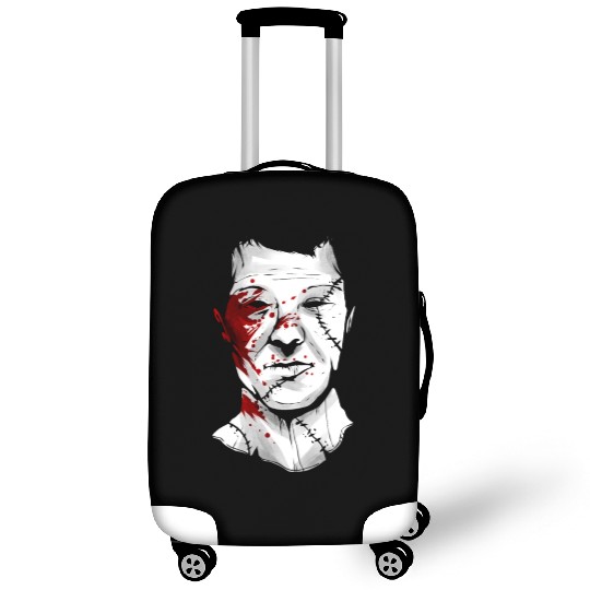 Scary Blood Splatter Leather Face Mask Halloween Luggage Covers