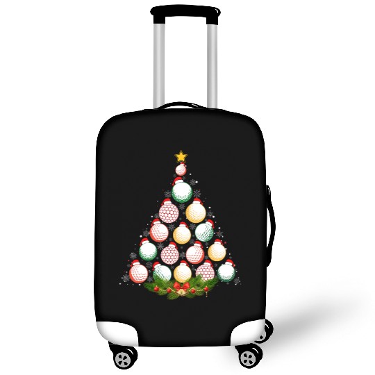 Matching Christmas Pajama Golf Balls Xmas Tree Luggage Covers