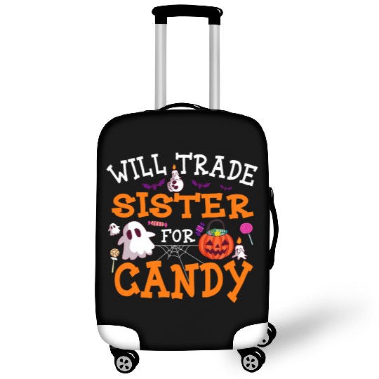 Will Trade Sister For Candy Pumpkin Halloween Luggage Covers