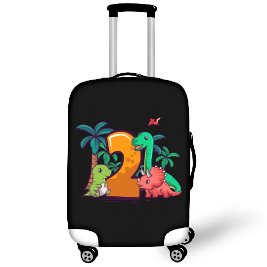 2nd Birthday Trex Triceratops Dinosaur 2 Year Luggage Covers