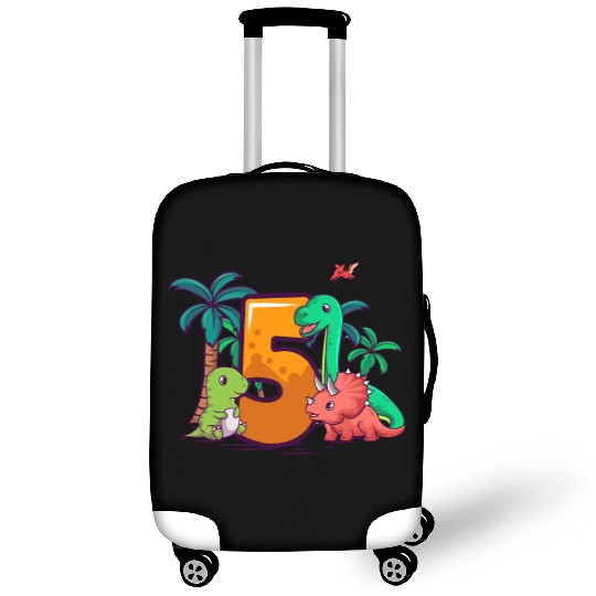 5th Birthday Trex Triceratops Dinosaur 5 Year Luggage Covers