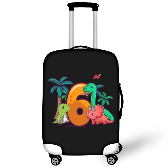 6th Birthday Trex Triceratops Dinosaur 6 Year Luggage Covers