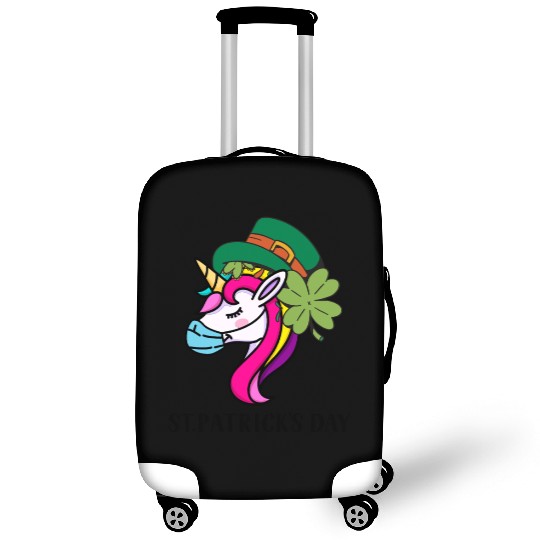 Toddler Girls St Patricks Day Rainbow Unicorn Face Luggage Covers