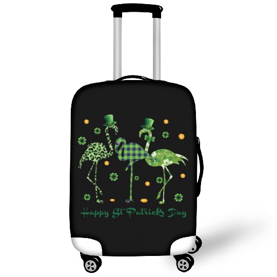 Happy St Patrick's Day Flamingo Lover Funny Gift Luggage Covers