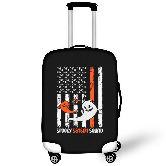 Groovy Halloween Spooky Season Squad US Flag Luggage Covers