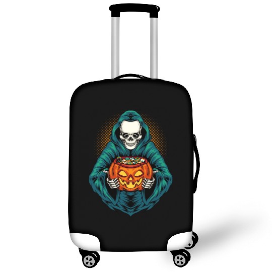 Grim Reaper With Scary Pumpkin - Halloween Luggage Covers