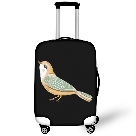 Folk art little fancy bird Luggage Covers