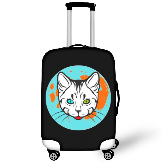 Hello cat, best halloween scary head Luggage Covers