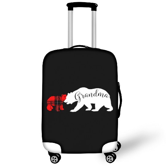 Grandma Bear Red Plaid Cub Mom Christmas Ladies Luggage Covers