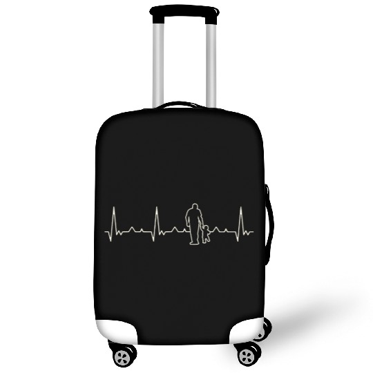 Father Walking with Toddler Dad. Heart. Love. EKG Luggage Covers