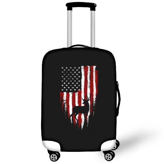 American Flag Buck Elk Vintage Hunter Hunting Gift Luggage Covers