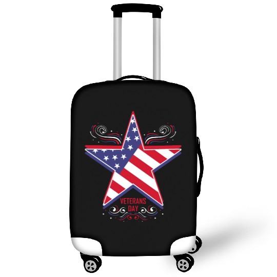 Big Star In Us Flag Colors For Veterans Day Luggage Covers