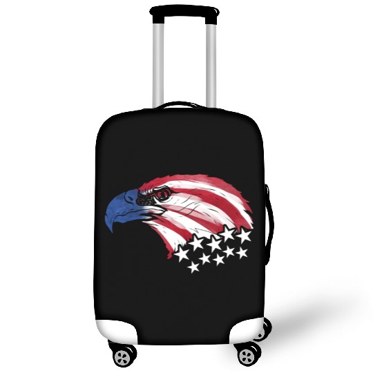 Bald Eagle US Flag Colors Patriotic 4th Of July Luggage Covers