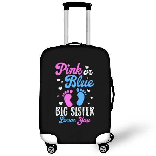Pink or Blue Big Sister Loves You Luggage Covers