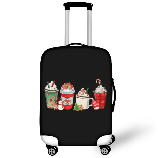 Merry Christmas Coffee Snowman Latte Peppermint Luggage Covers