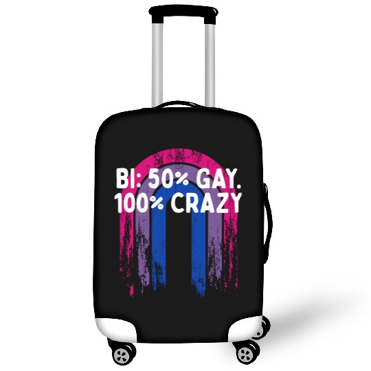 Bi 50% Gay100% Crazy Bisexual Pun Bi Pride Joke Luggage Covers