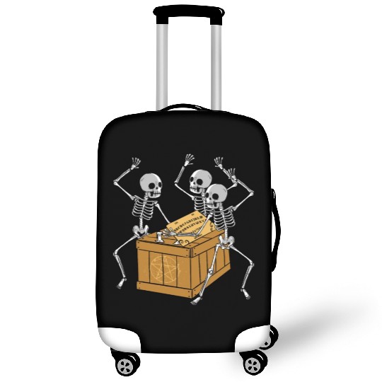 Retro Halloween Skeleton Playing Ouija Horror Luggage Covers