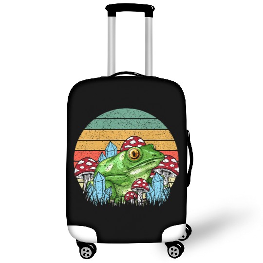 Retro Realistic Toad Frog Mushrooms Luggage Covers
