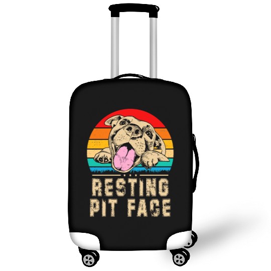 Resting Pit Face Funny Pitbull Dog Lover Vintage Luggage Covers