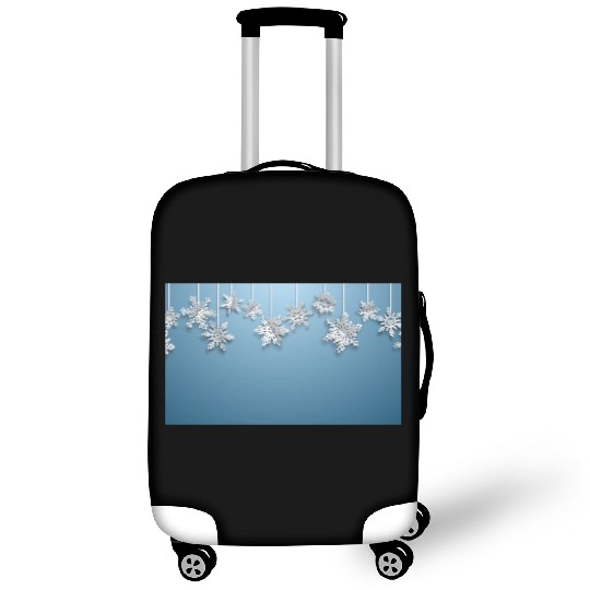 Elegant Hanging Snowflakes Light Blue Luggage Covers