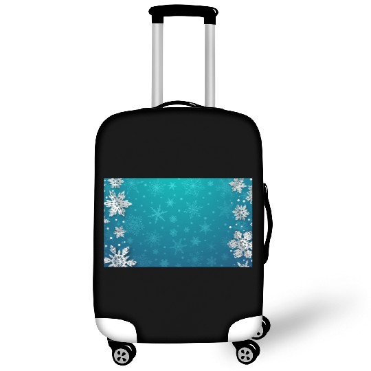 Winter Snowflakes Teal Pattern Luggage Covers