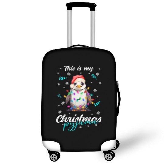 Winter Christmas Pyjama Penguin Luggage Covers