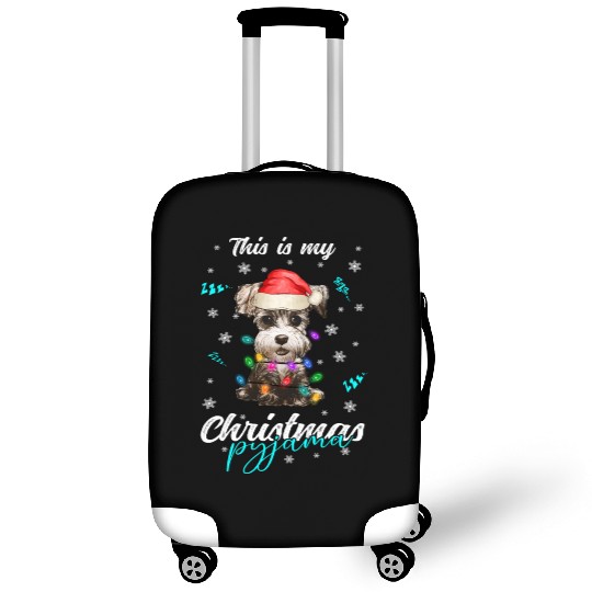 Winter Christmas Pyjama Miniature Schnauzer Luggage Covers