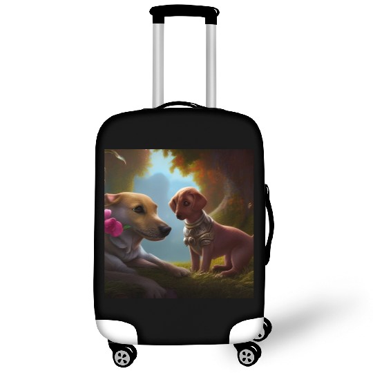 Puppy Love Cute Puppies with A Little Steampunk Luggage Covers
