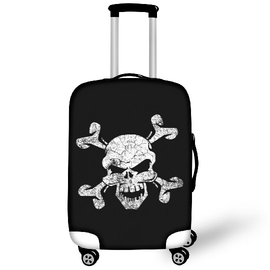 Distressed Skull And Crossbones Luggage Covers