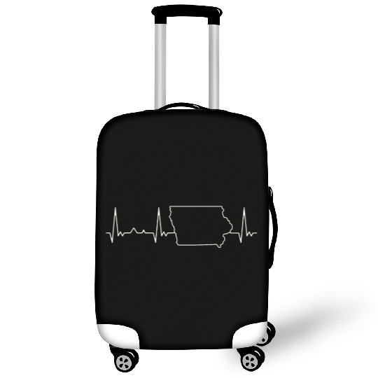 Iowa State USA. Heart. Love. EKG. Pulse. Beat. Luggage Covers