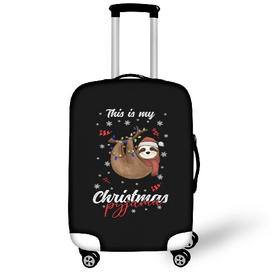 Winter Christmas Pyjama Sloth Luggage Covers