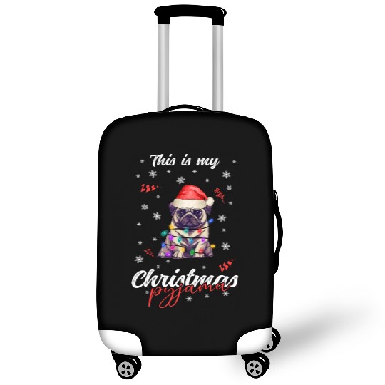 Winter Christmas Pyjama Pug Luggage Covers