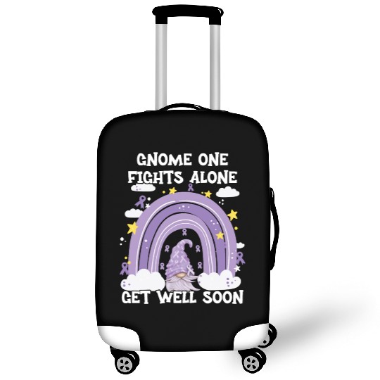 Gnome One Fights Alone Lavender Cancer Luggage Covers