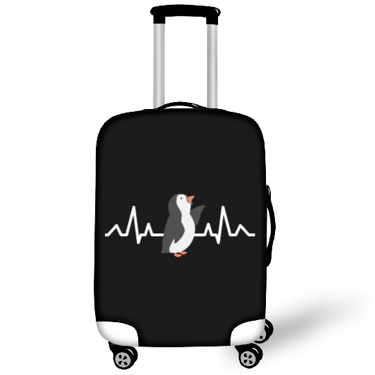 Antarctica Animal Lover Gift Heartbeat Penguin Luggage Covers