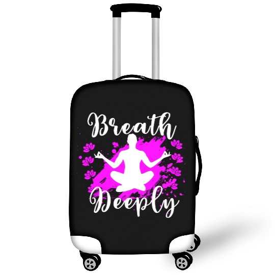 Yoga Luggage Covers Breath Deeply Pink Lotus Gift Luggage Covers
