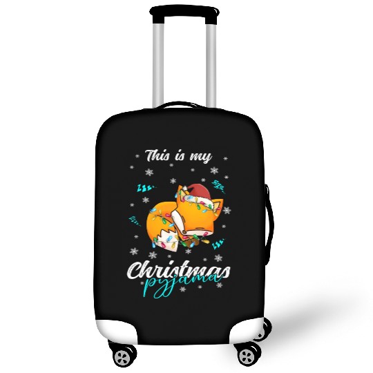 Winter Christmas Pyjama Fox Luggage Covers