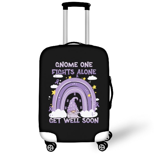 Gnome One Fights Alone Lavender Cancer Luggage Covers