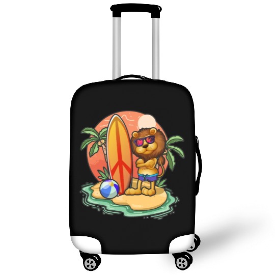 Funny Lion Surf Lovers Cool Surfboard Surfing Pun Luggage Covers