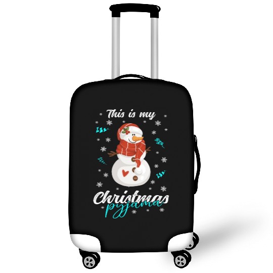 Winter Christmas Pyjama Snowman Luggage Covers