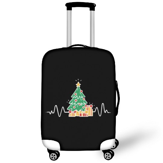 Funny Christmas Tree Heartbeat Merry Christmas Luggage Covers