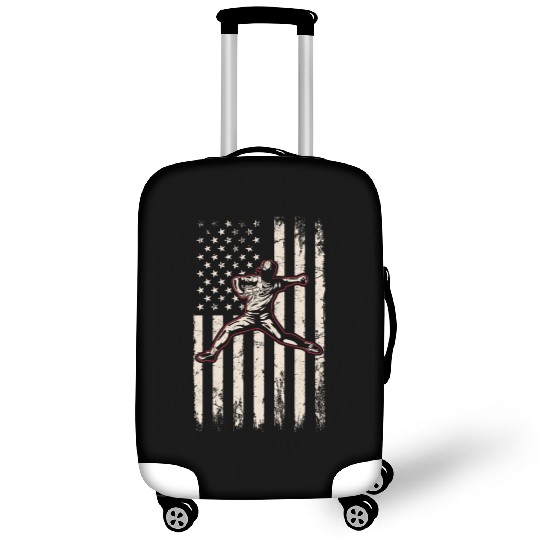 Pitcher Baseball American Flag Pitching USA 4th Of Luggage Covers