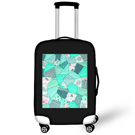 Green Baby Patchwork Sarilmak Pattern Teddy Bear Luggage Covers