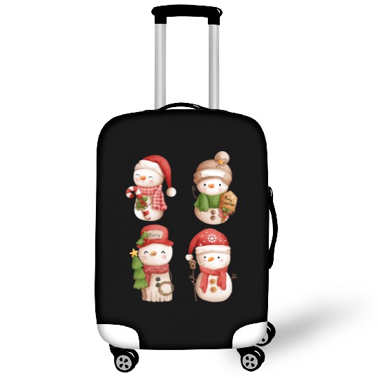 Snowmen in christmas mode happy holidays Luggage Covers
